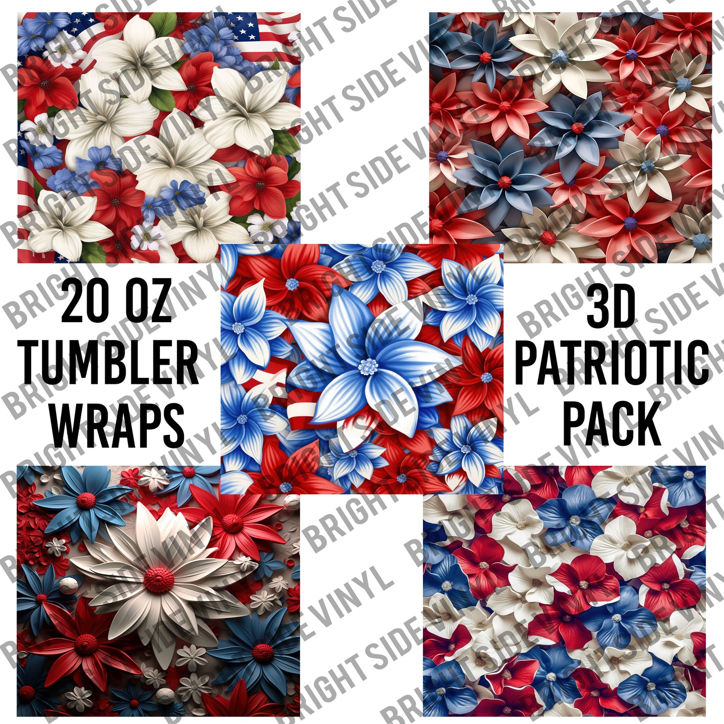 3D Patriotic Tumbler Wrap Pack