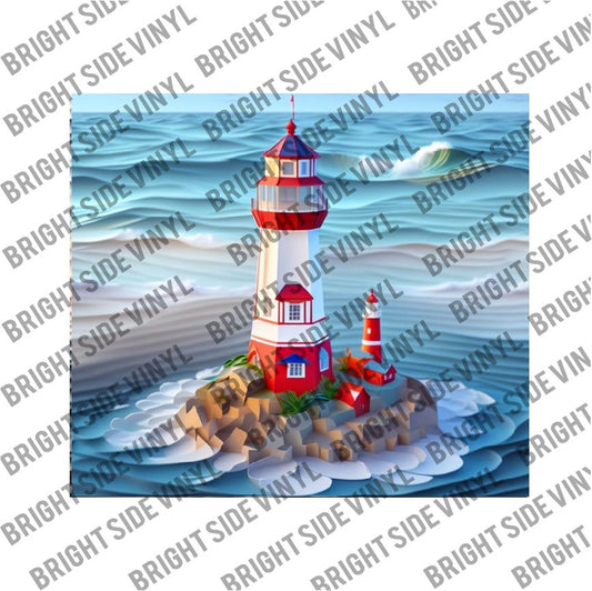 3D Lighthouse  Tumbler Wrap 1