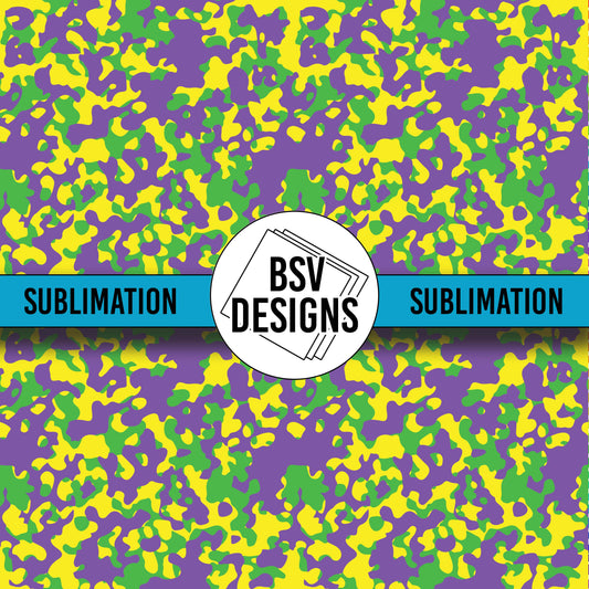 Mardi Gras Camo Sublimation Sheet