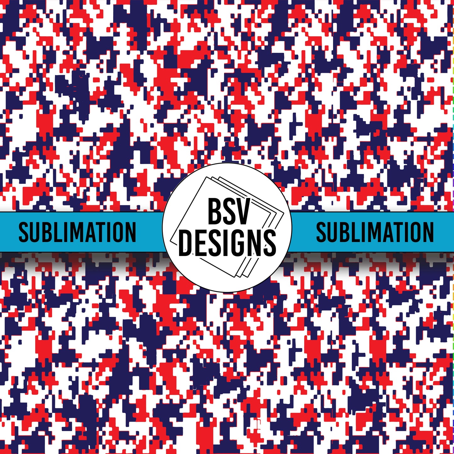 Red White and Blue DIGI Camo Sublimation Sheet