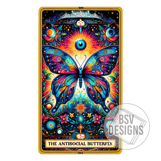 Tarot Card Anti-Social Butterfly  (Sublimation Transfer)