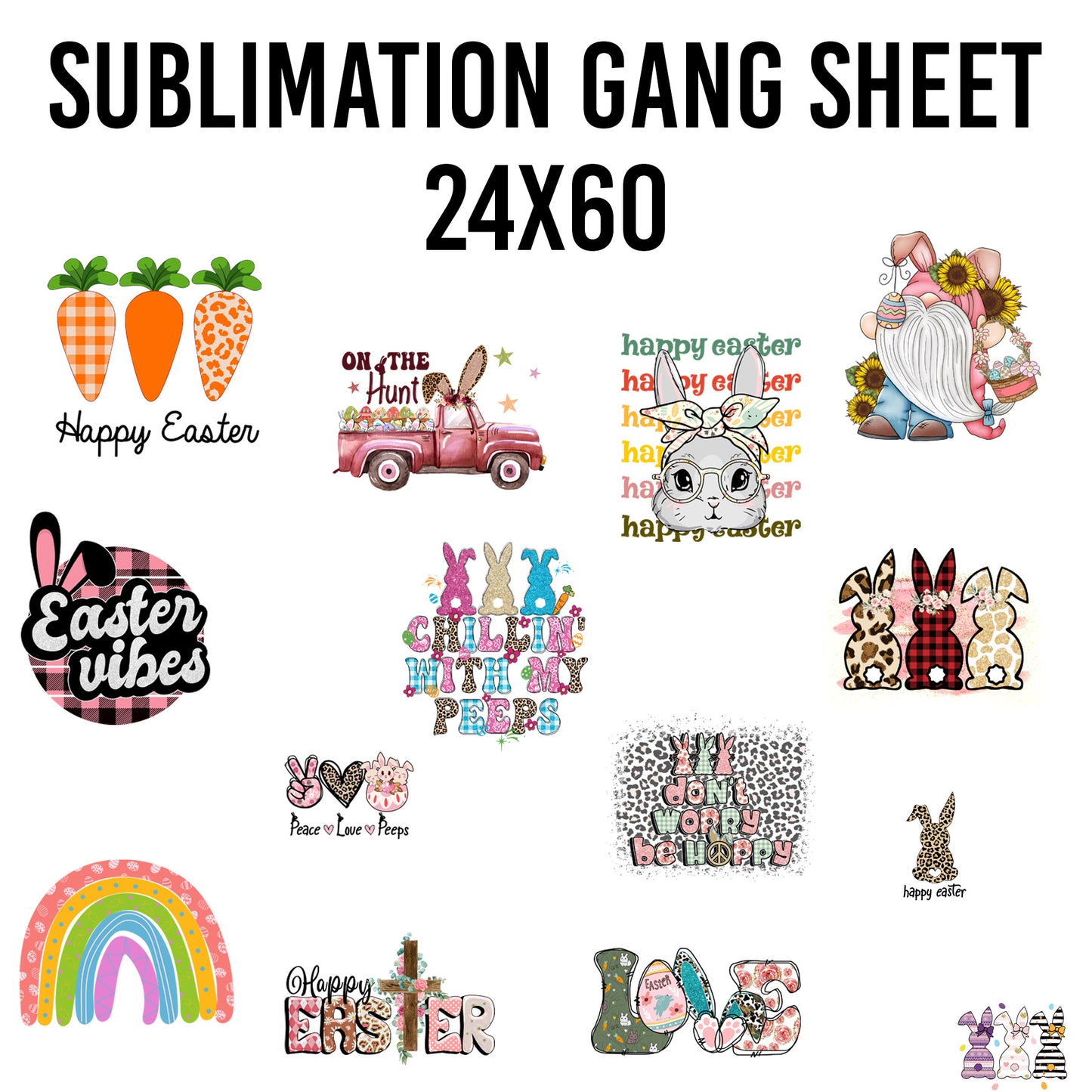 Easter Sublimation 24x60 Gang Sheet