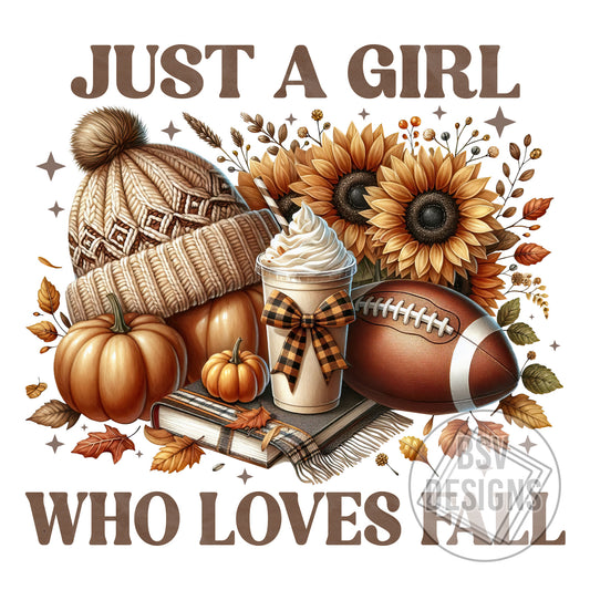 Just A Girl Who Loves Fall Football Live Sale