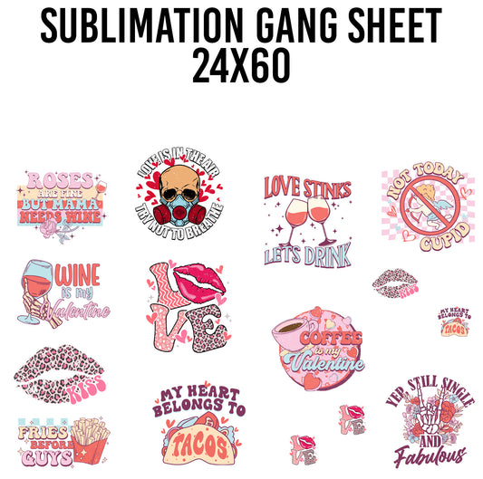 Valentine #3 Sublimation 24x60 Gang Sheet