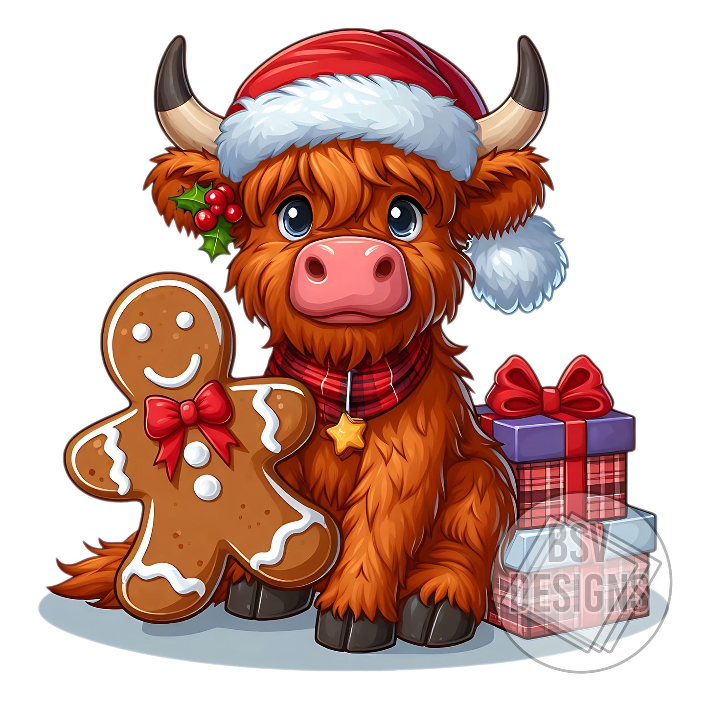 Gingerbread Highland Cow Live Sale