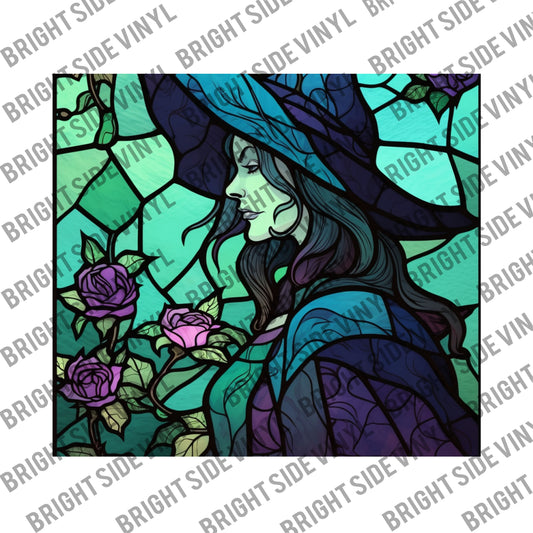 Stained Glass Witch Tumbler Wrap
