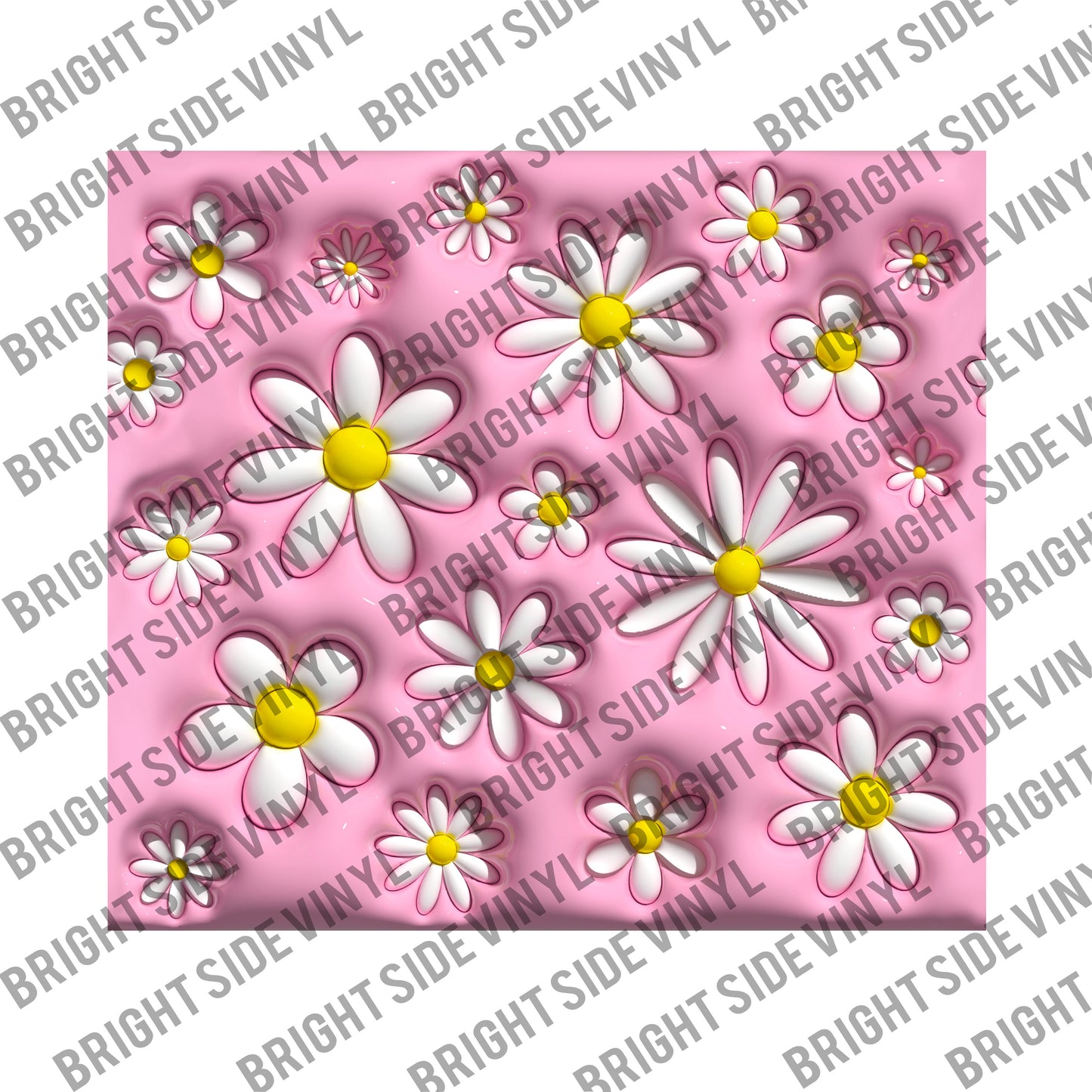 Puffy Pink White Flowers Tumbler Wrap