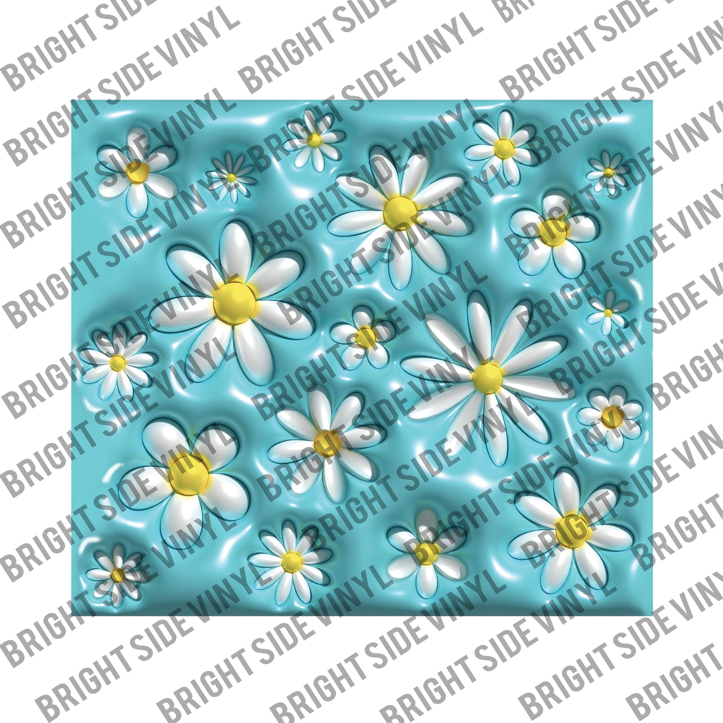 Puffy Blue White Flowers Tumbler Wrap