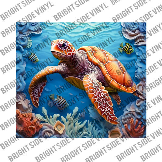 3D Sea Turtle Tumbler Wrap