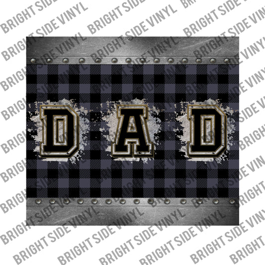 Dad Plaid Steel Tumbler Wrap