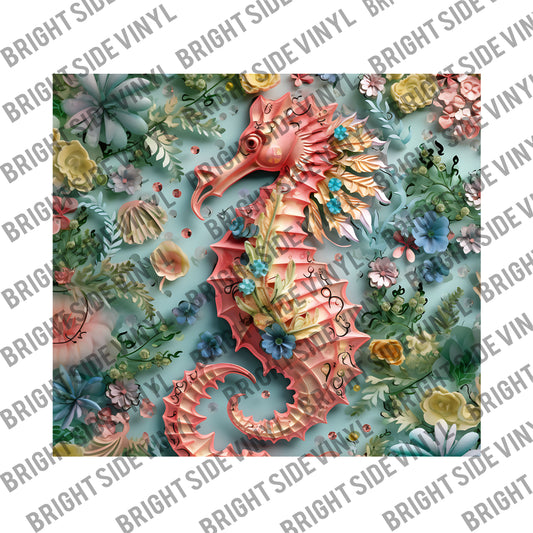 3D Sea Horse Tumbler Wrap