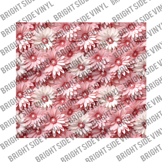 3D Pink Flowers Tumbler Wrap