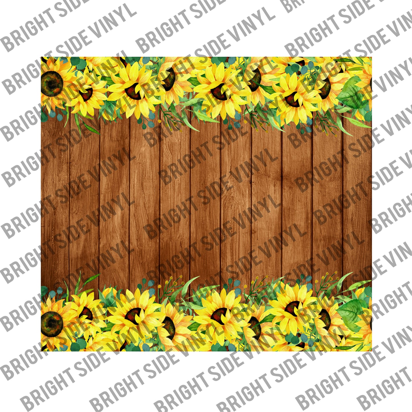 Wood Grain Sunflower Tumbler Wrap