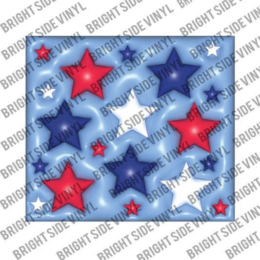 Puffy Red White & Blue Stars Tumbler Wrap