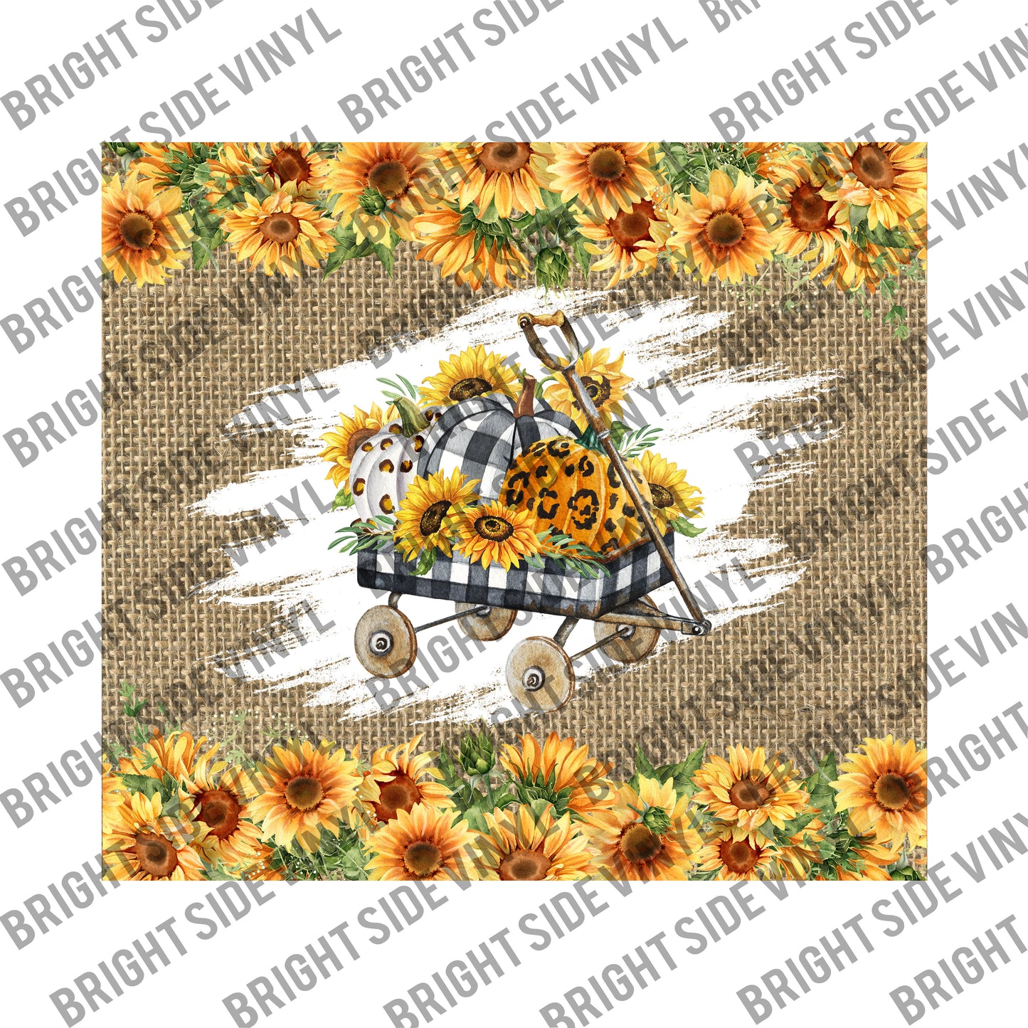 Sunflower Burlap Fall Tumbler Wrap