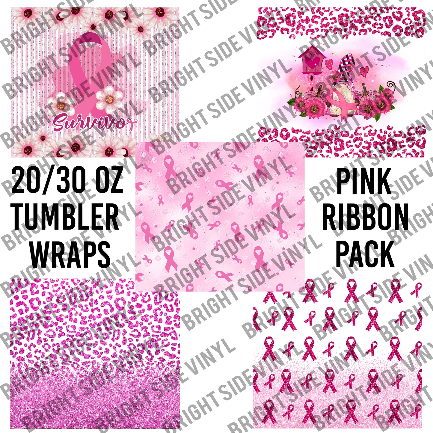 Pink Ribbon Tumbler Wrap Pack