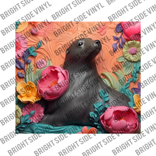 3D Sea Lion Tumbler Wrap