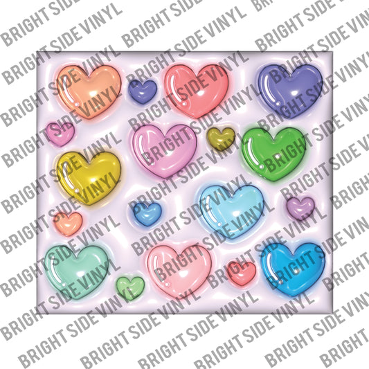 Puffy Hearts Tumbler Wrap