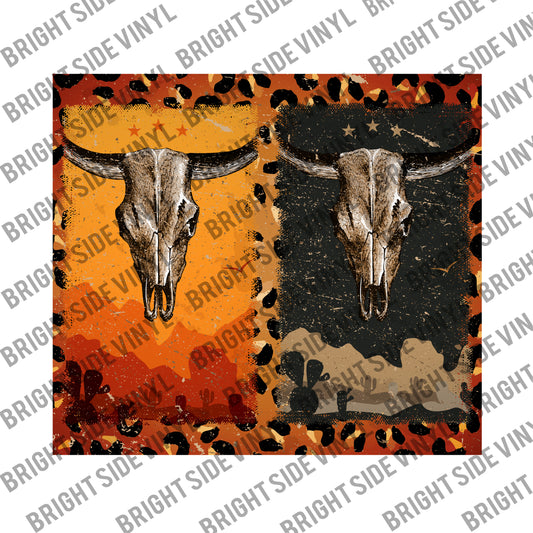 Leopard Cowhide Skull Tumbler Wrap