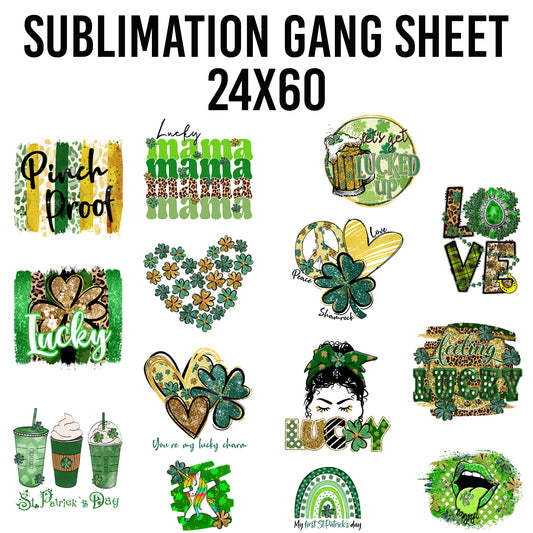 St. Patrick's Day #2 Sublimation 24x60 Gang Sheet