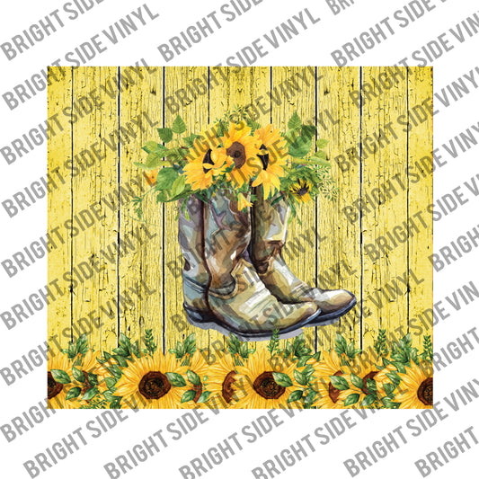 Sunflower Boots Tumbler Wrap