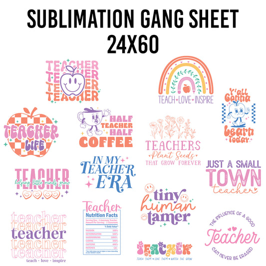 Teacher Sublimation 24x60 Gang Sheet