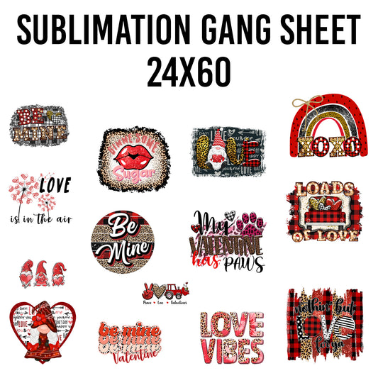Valentine #4 Sublimation 24x60 Gang Sheet