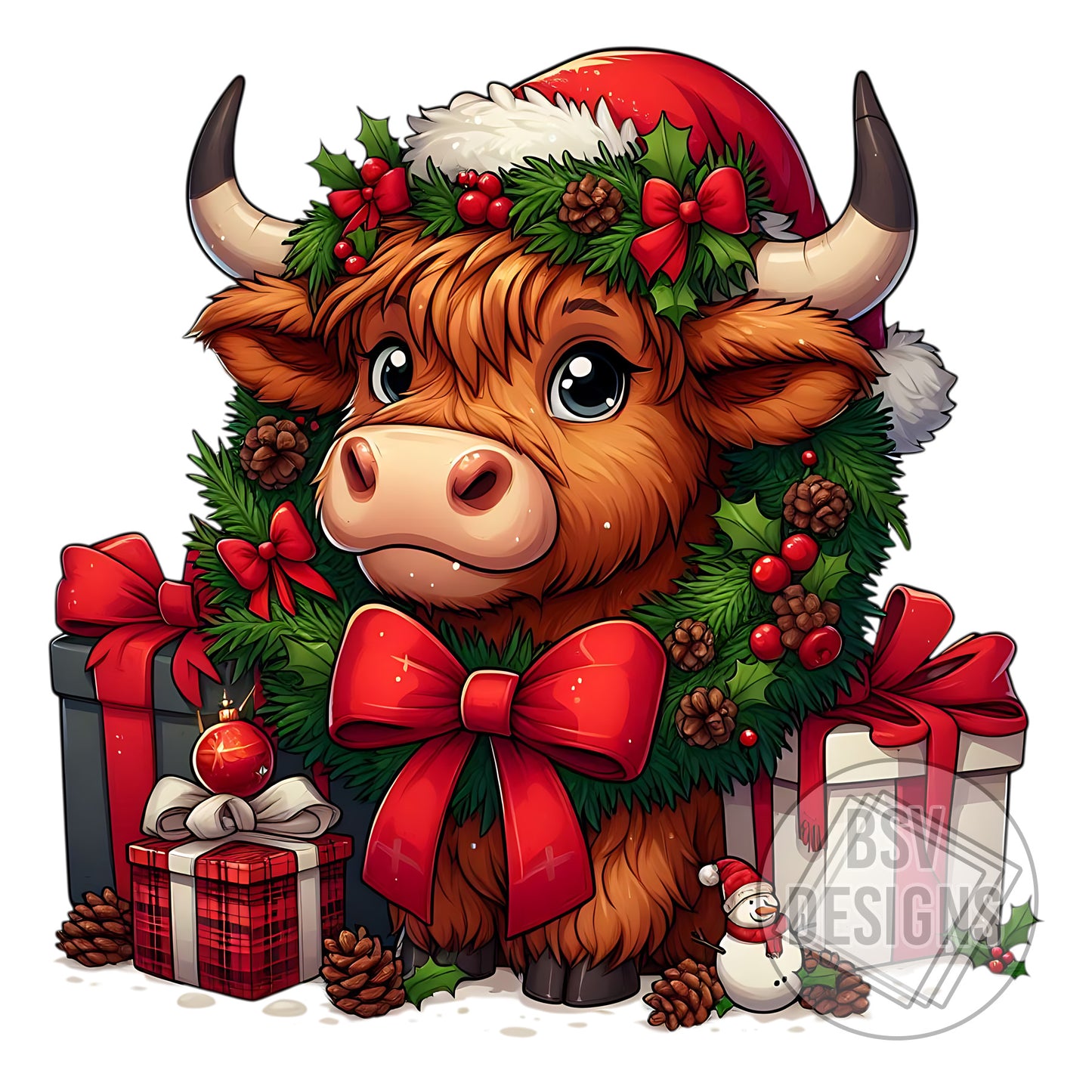 Wreath Highland Cow