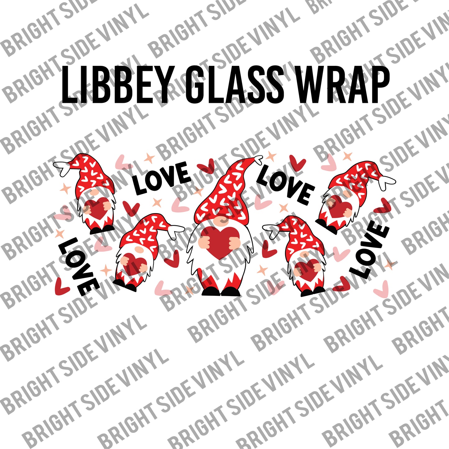 Red Love Gnomes (Libbey Glass Wrap)