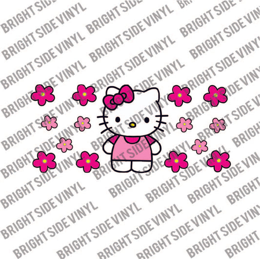 Hello Kitty Flowers (Libbey Glass Wrap)