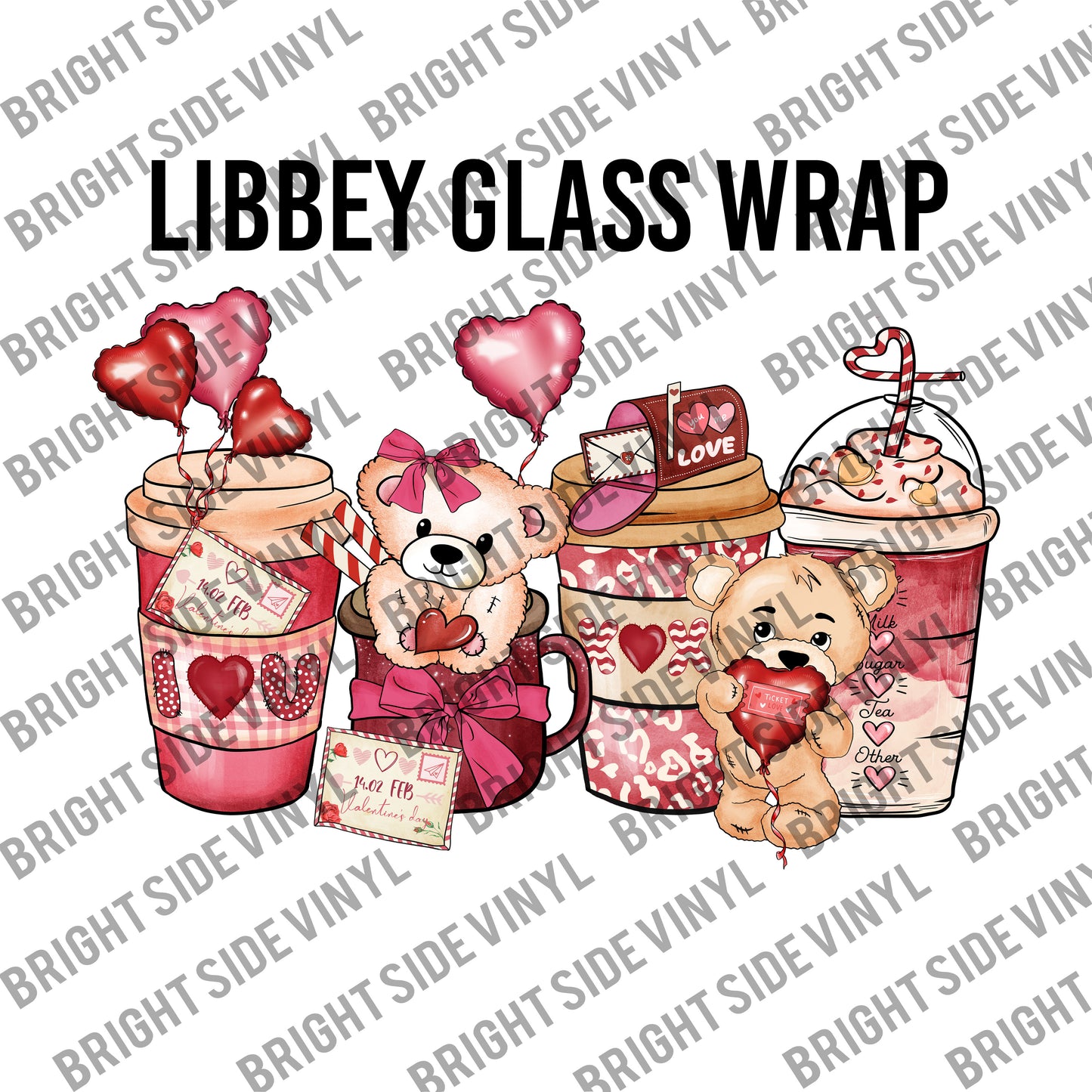 Teddy Bear Latte (Libbey Glass Wrap)