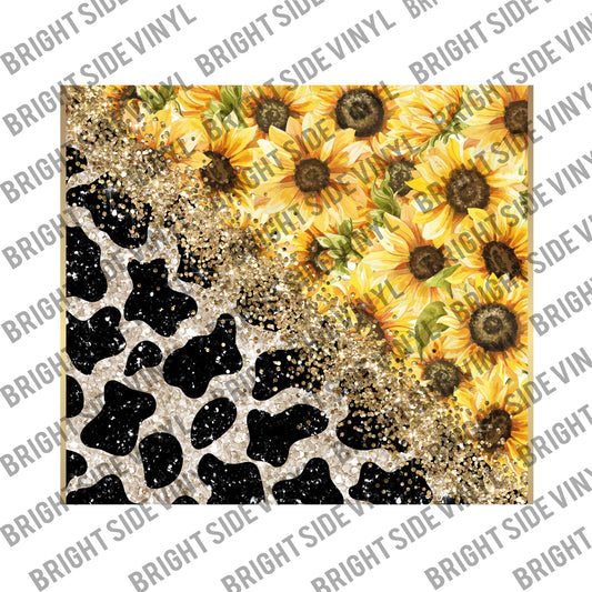 Sunflower Cow Tumbler Wrap