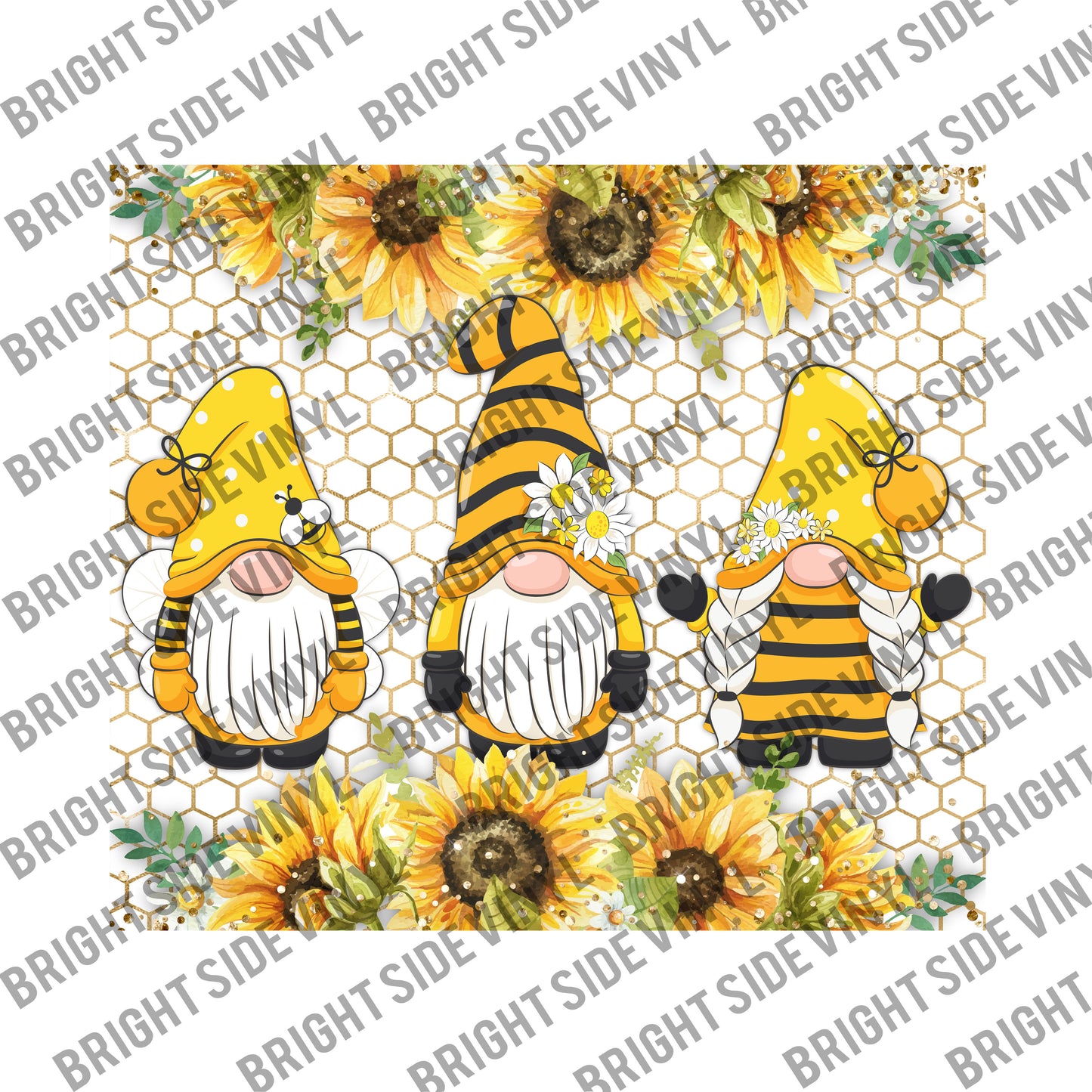 Spring Sunflower Gnome Tumbler Wrap